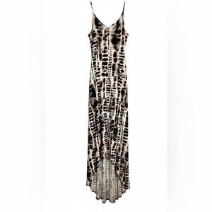 Nicole Miller New York High Low Maxi Dress XS Animal Print